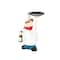 13" White Chef Kitchen Decorative Figurine Decorative Sculpture with Black Tray & Green Bottle